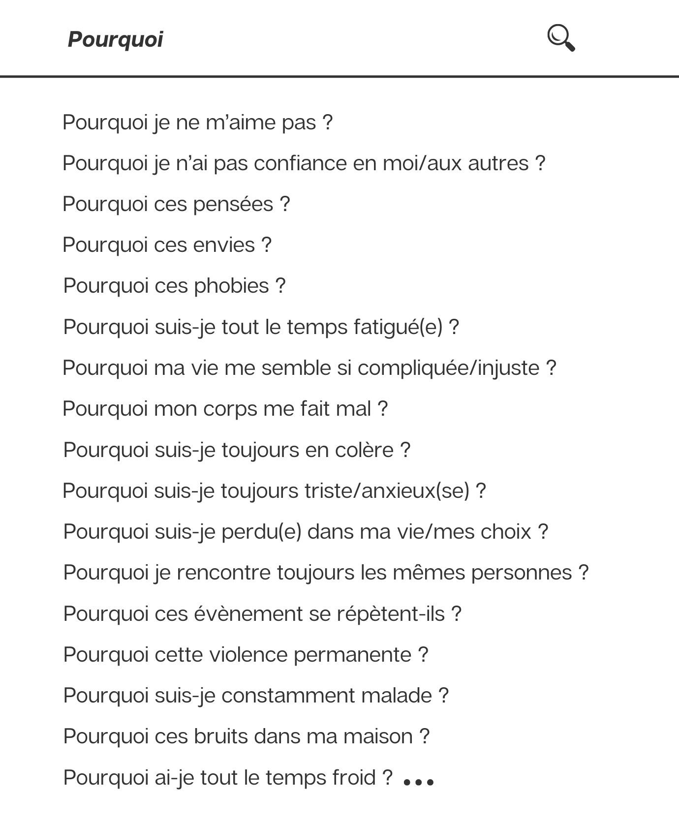 Répondre questions intérieurs